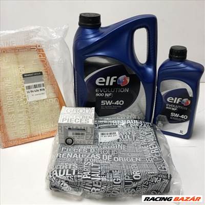 Renault Scenic II 2.0 16V gyári új olajcsere csomag ELF Evo 900NF motorolaj 5W40 6L + pollenszűrővel 2003-2009-ig