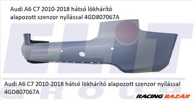Audi A6 C7 2010-2018 hátsó lökhárító alapozott szenzor nyílással 4GD807067A