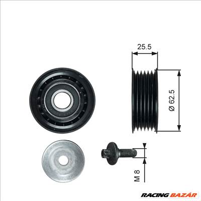 GATES T36736 - hosszbordásszíj vezetőgörgő ALFA ROMEO CHRYSLER FIAT JEEP LANCIA SUZUKI