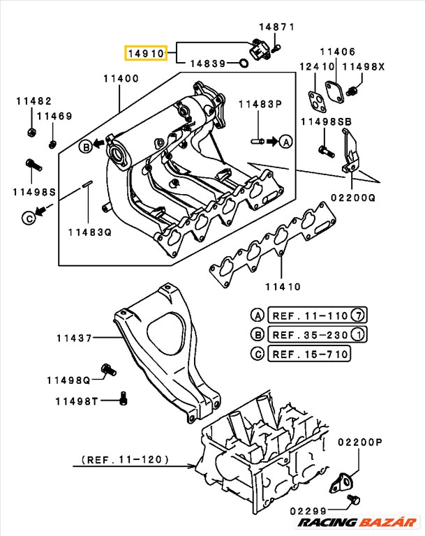 Mitsubishi Lancer Colt Mirage Space Star MAP Szenzor md355556 6. kép