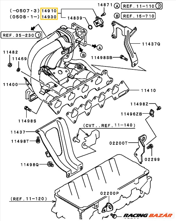 Mitsubishi Lancer Colt Mirage Space Star MAP Szenzor md355556 7. kép