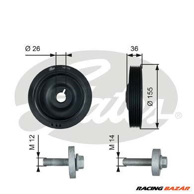 GATES TVD1126A - Szíjtárcsa, főtengely DACIA INFINITI LADA MERCEDES-BENZ NISSAN RENAULT 1. kép