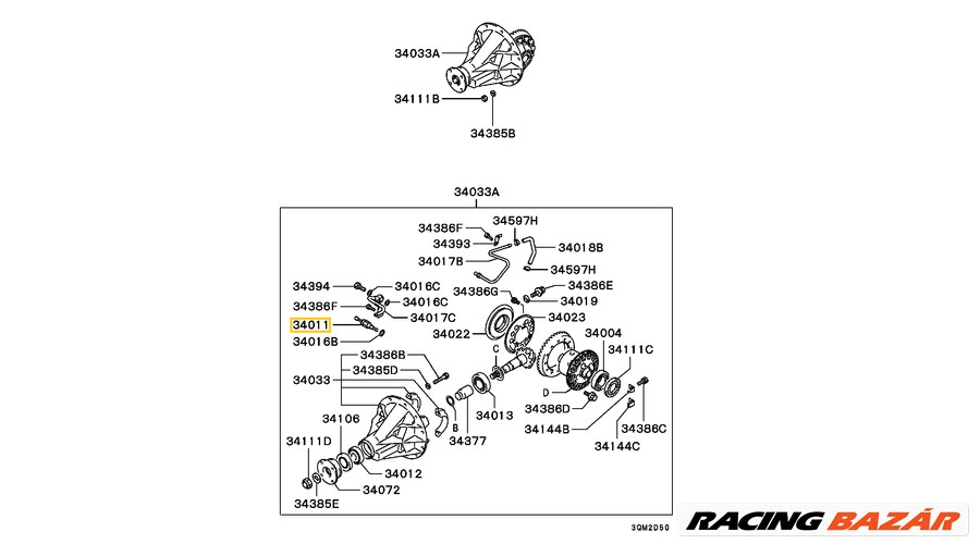 MB664396 Mitsubishi L200 Differenciálzár Difizár Visszajelző Gomba K74 KB KL 1996-2019 5. kép