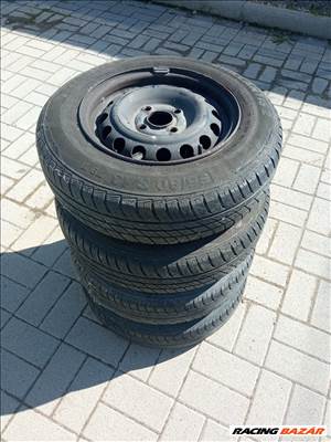 4x100 Gyári GM Opel lemezfelni, 155/80R13 nyári gumival eladó 