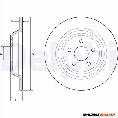 DELPHI BG4782C - féktárcsa FORD FORD (CHANGAN) FORD USA