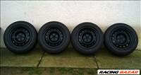 Eladó 4db 16-os 5x114.3 Hyundai,Kia,Mitsubishi,Toyota,stb lemezfelni 205/60R16 Dunlop téli gumival