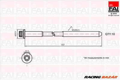 FAI AutoParts B1018 - hengerfejcsavar készlet NISSAN OPEL RENAULT VAUXHALL