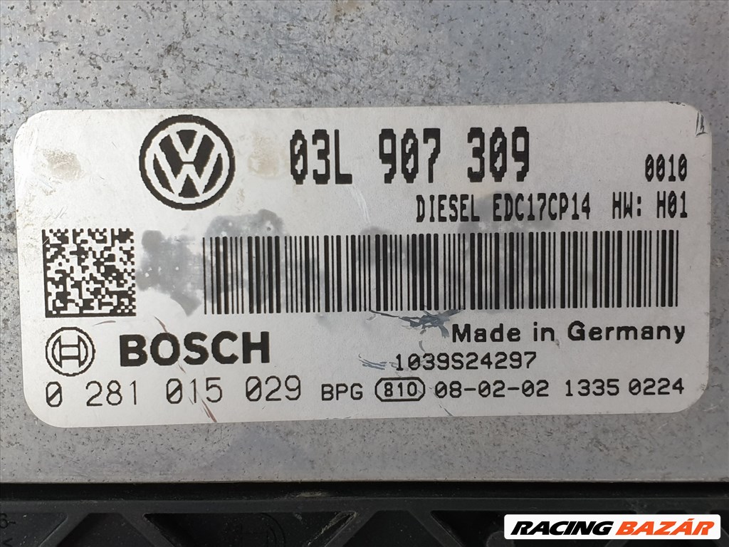502983 VW Passat B6, Motorvezérlő, 0281015029, 03L907309, Bosch. 3. kép
