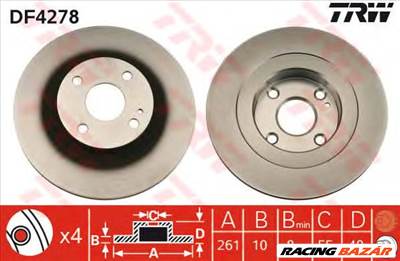 TRW DF4278 - féktárcsa FORD AUSTRALIA HAIMA (FAW) MAZDA MAZDA (HAINAN)