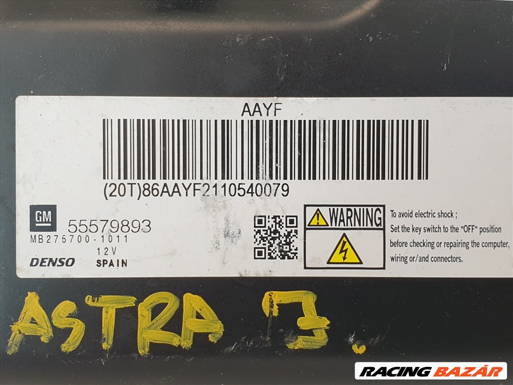 502981 Opel astra J, 2011, Motorvezérlő, Ecu, 275700-1011, 55579893, Denso. 3. kép