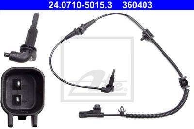 ATE 24.0710-5015.3 - kerékfordulatszám érzékelő CHEVROLET OPEL SAAB VAUXHALL