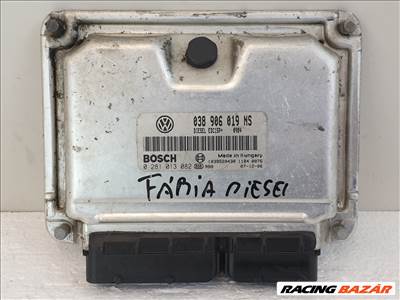 502913 Skoda Fabia 2, 2007, Motorvezérlő, Ecu, 0281013082, 038906019NS, Bosch.
