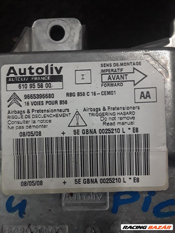 Citroen C4 Picasso Légzsákvezérlő 9665396680 1. kép