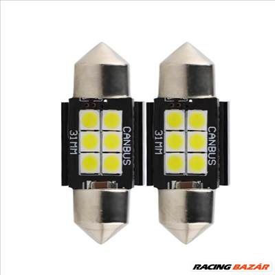 Szofita 31mm LED izzó égő Jégfehér - Hideg fehér 6000K Canbus 2db-os készlet (C3W, C5W, C10W)✔️