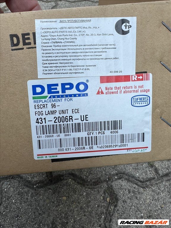 Ford Transit Mk5 DEPO 431-2006R-UE TRANSIT ESCORT ködlámpa  1. kép