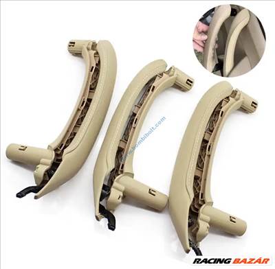 BMW F25 F26 X3 X4 bőrözött ajtóbehúzó, kapaszkodó Bézs Anyós oldal