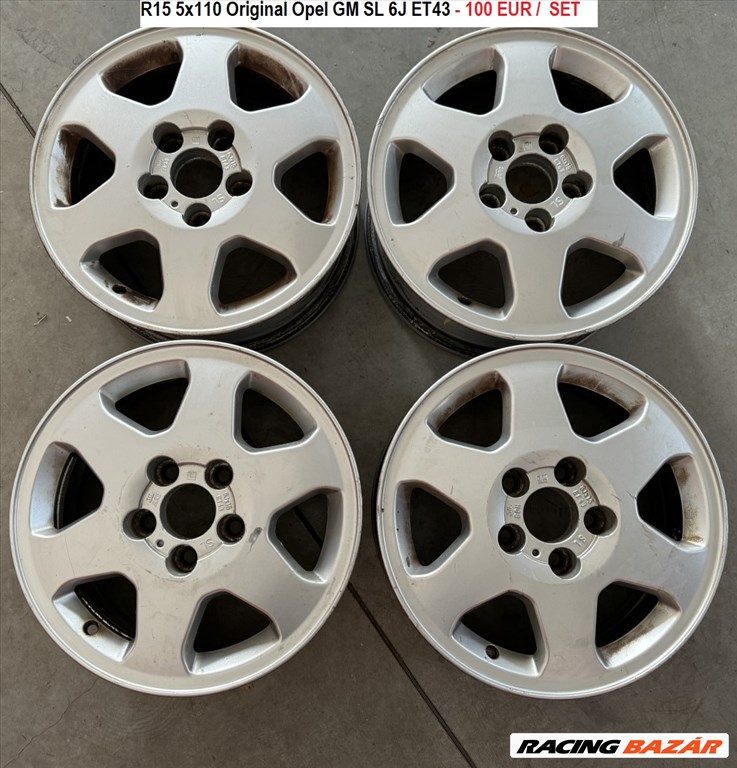 R15 5x110 Original Opel GM SL 6J ET43  6x15 alufelnik felnik  1. kép