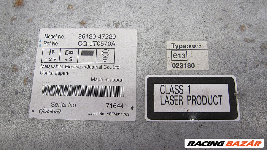 Toyota Prius Eladó gyári, bontott CD rádió fejegység  2. kép