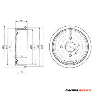 DELPHI BF102 - fékdob BEDFORD CHEVROLET DAEWOO OPEL VAUXHALL