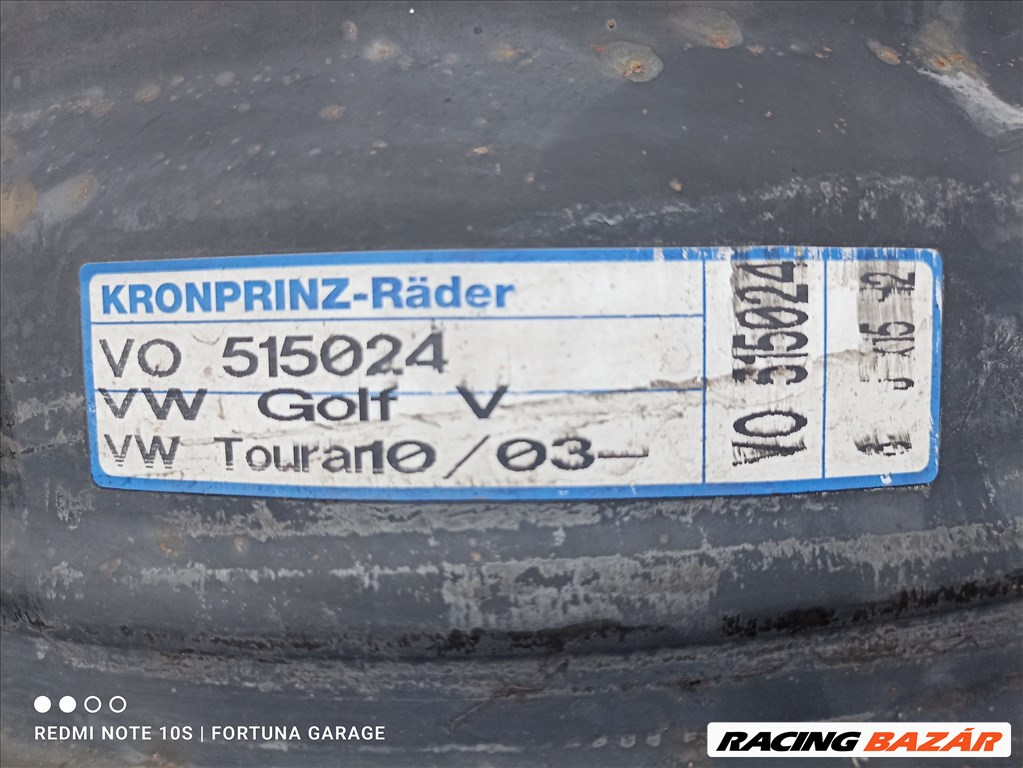 5x112 16" Volkswagen használt lemezfelni garnitúra (R470) 8. kép