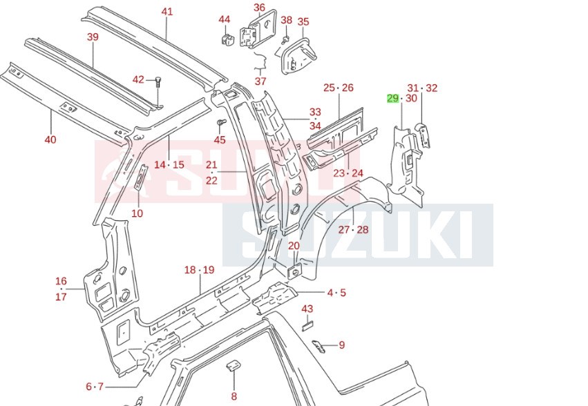 Suzuki Vitara SE416 merevító hátsó sárvédő saroknál jobb 64310-60A00 1. kép