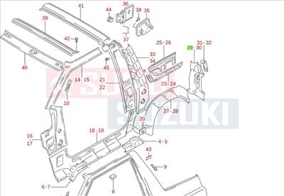 Suzuki Vitara SE416 merevító hátsó sárvédő saroknál jobb 64310-60A00