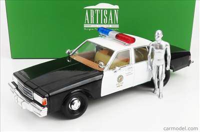 CHEVROLET CAPRICE METROPOLITAN POLICE 1987 - TERMINATOR 2 MOVIE 1991 - THE JUDGMENT DAY - IL GIORNO DEL GIUDIZIO - WITH T-1000 LIQUID METAL ANDROID FIGURE