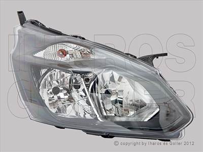 Ford Transit Custom 2012-2017 - Fényszóró H7/H15 jobb+DRL fekete h.(motorral) DEPO