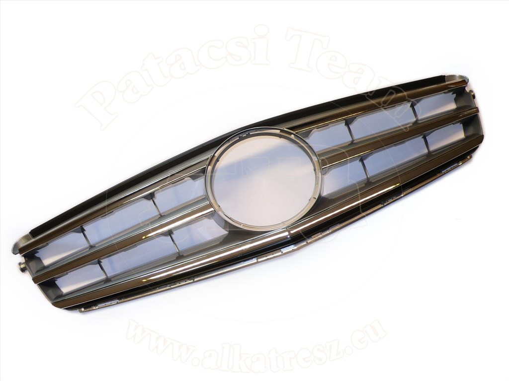 Mercedes C 2007-2011 W204 - Hűtőrács, nagy emblémához, embl. nélk.(króm/ezüst) 1. kép