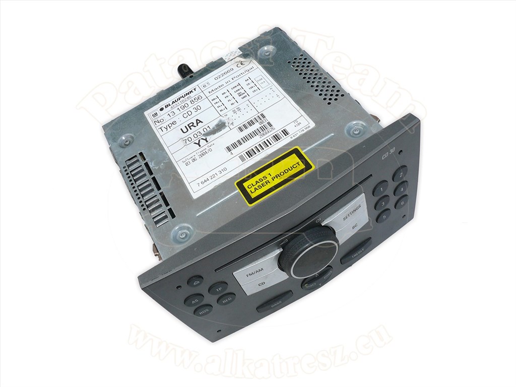 Opel Astra H 2003-2012 - rádió és cd lejátszó, CD30, BLAUPUNKT, faszénszín metál, -07, jelölés: YY/ZT 1. kép