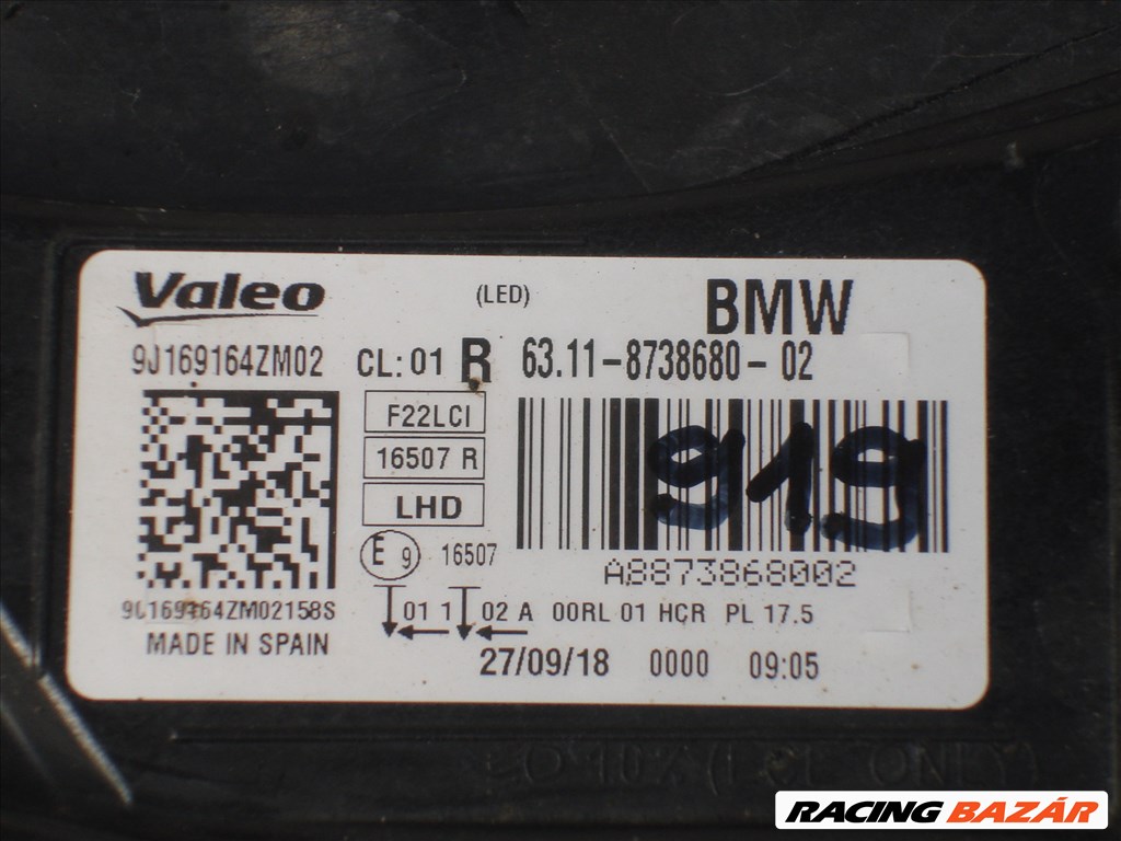 BMW 2-es F22 F23 Jobb első Led Fényszóró 63.118738680 2015-től Hibátlan 5. kép