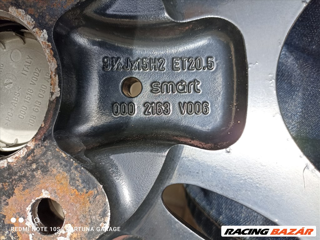 3x112 15" Smart ForTwo I használt alufelni garnitúra 9. kép