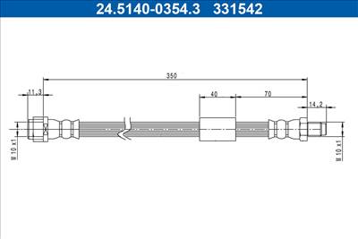 ATE 24.5140-0354.3 - fékcső MERCEDES-BENZ