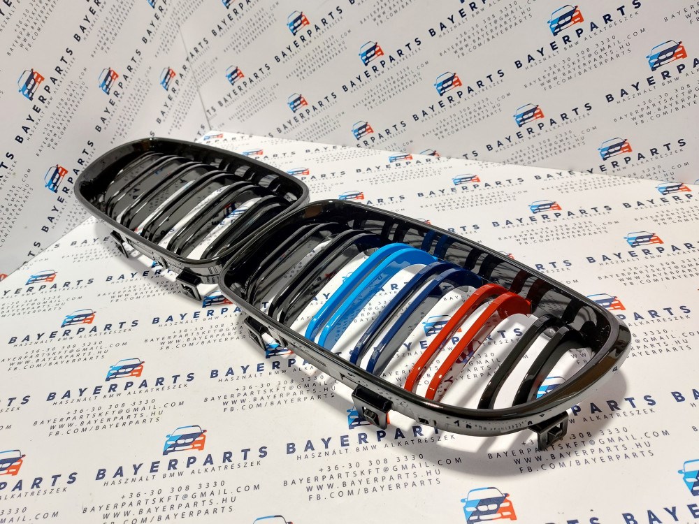 BMW E87 LCI E81 E88 új dupla pálcás fényes fekete M vese hûtõrács 3. kép
