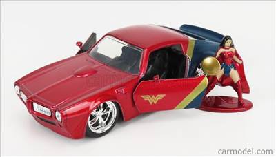 PONTIAC FIREBIRD WITH WONDER WOMAN FIGURE 1972 RED BLUE