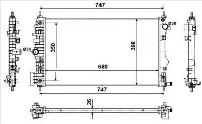 NRF 53775 - Vízhűtő (Hűtőradiátor) CHEVROLET OPEL SAAB VAUXHALL