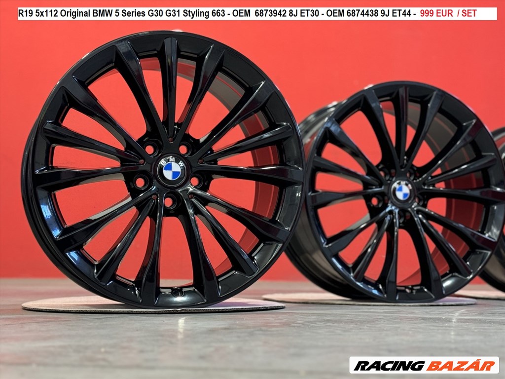 R19 5x112 Original BMW 5 Series G30 G31 Styling 663 - OEM  6873942 8J ET30 - OEM 6874438 9J ET44 1. kép