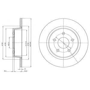 DELPHI BG4533C - féktárcsa FORD