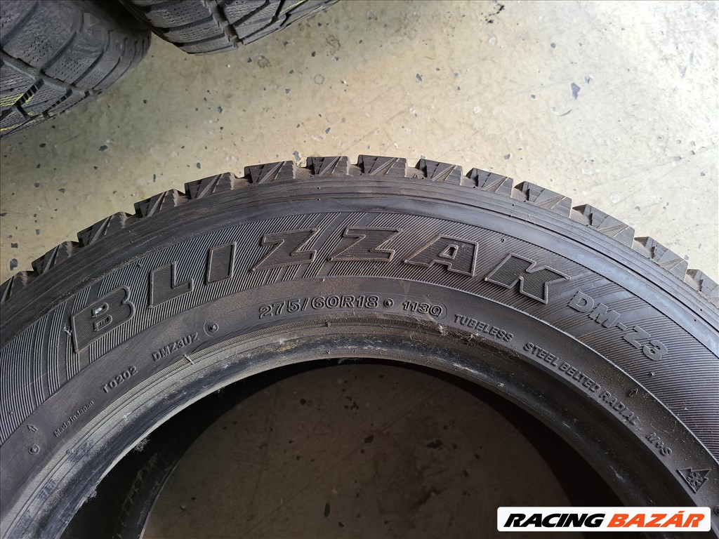 4db 275/60 R18 Bridgestone Blizzak DM-Z3 használt Téli gumi eladó!!!  2db 5mm minta  2db 7mm minta  7. kép
