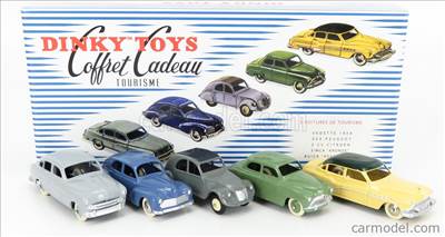 BUICK COFFRET CADEAU TOURISME SET 5X ROADMASTER 1955 - PEUGEOT 203 1940 - FORD VEDETTE 1954 - CITROEN 2CV 1955 - SIMCA 9 ARONDE 1953 VARIOUS