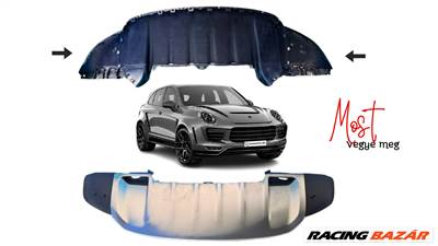 Porsche Cayenne I első lökhárító alsó acél burkolat 7p5807061
