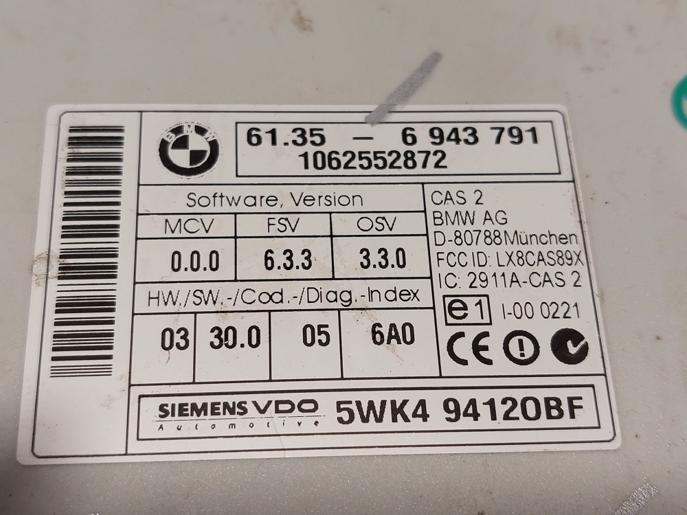 BMW E90 E91 E92 E93 CAS 2 CAS2 modul vezérlõ 2. kép