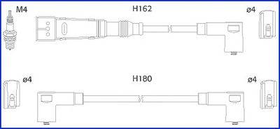 HITACHI 134707 - gyújtókábel szett SEAT VW