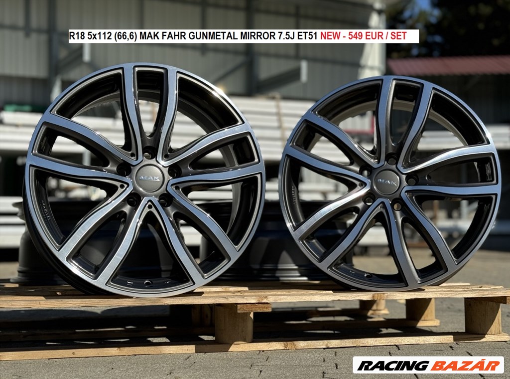 R18 5x112 (66,6) MAK FAHR GUN MET-MIRROR FACE 7.5J ET51 BMW X1 X2 új felnik  1. kép