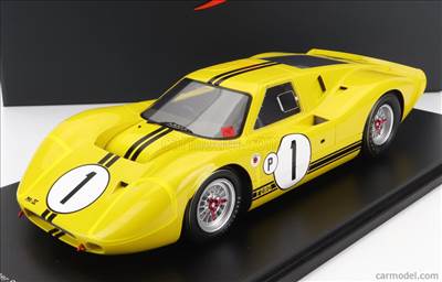 FORD USA GT40 MKIV 7.0L V8 TEAM FORD MOTOR COMPANY N 1 WINNER 12h SEBRING 1967 M.ANDRETTI - B.McLAREN - CON VETRINA - WITH SHOWCASE - SPECIAL BOX YELLOW BLACK