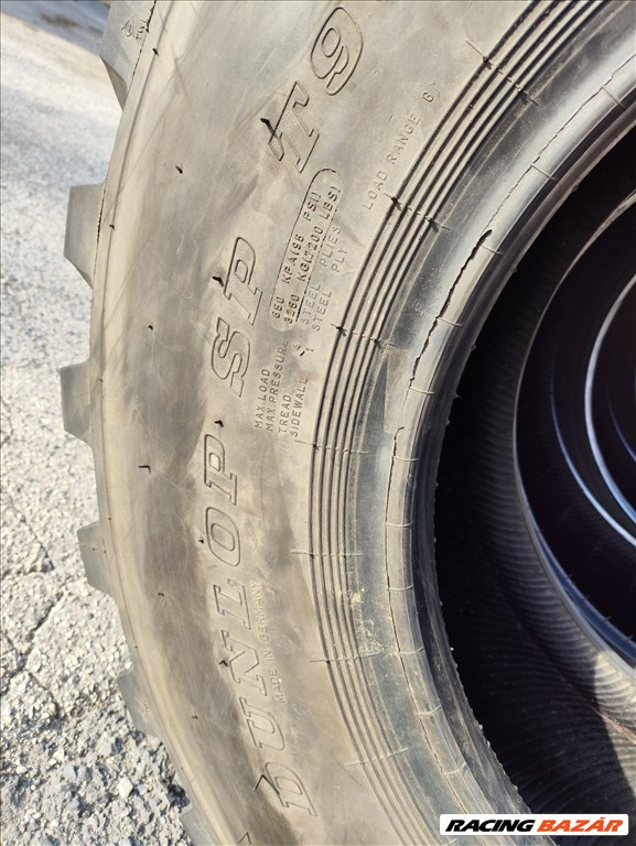 12.5 R20 335 80 R20 használt Dunlop SP T9 rakodógép gumik 12,5 r20 335/80r20 terepgumi 14. kép