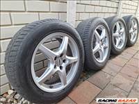  5x112 lyukosztású 17" használt alufelni, rajta 225/55 használt Hankook téli gumi gumi 