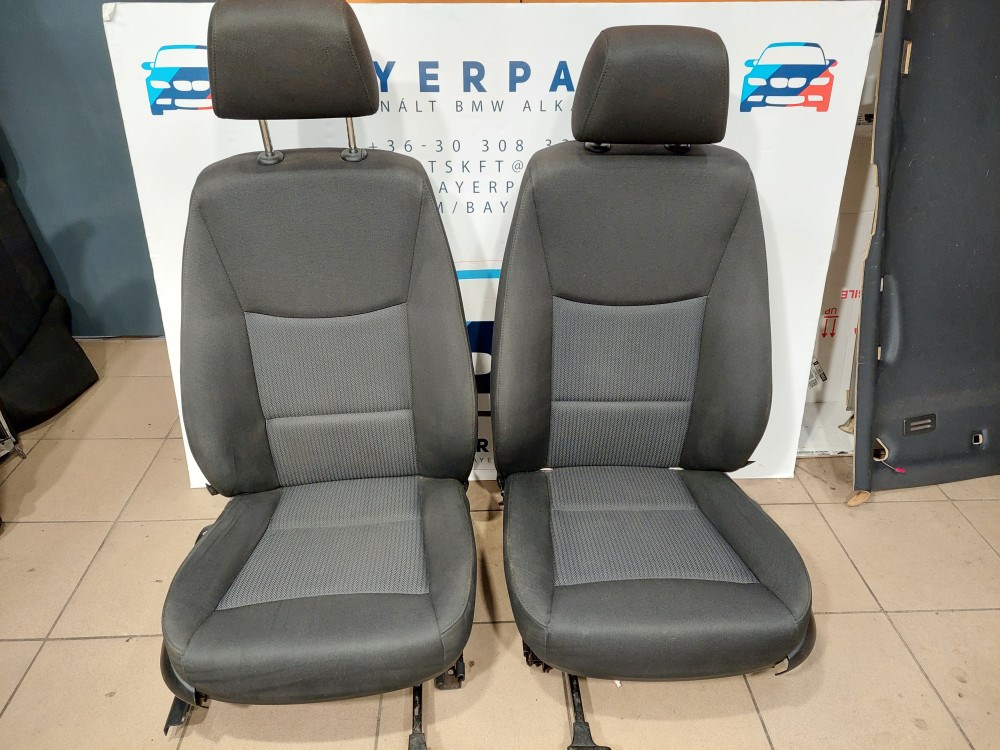 BMW E90 fekete szürke ülés ülésszett ajtókárpittal 1. kép