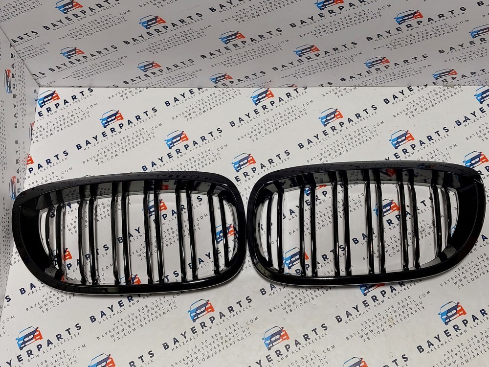 BMW E46 facelift coupe cabrio új fényes fekete dupla pálcás &#039;&quot; M4 style&quot; vese hûtõrács 1. kép
