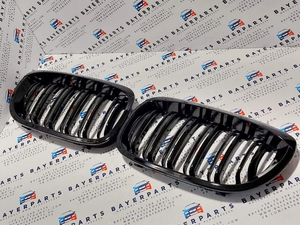 BMW E46 facelift coupe cabrio új fényes fekete dupla pálcás &#039;&quot; M4 style&quot; vese hûtõrács 2. kép